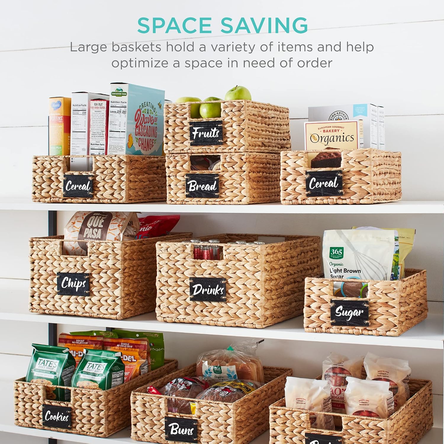 مجموعة سلال تخزين للمطبخ من بي - مراجعة Woven Basket Set وسعره
