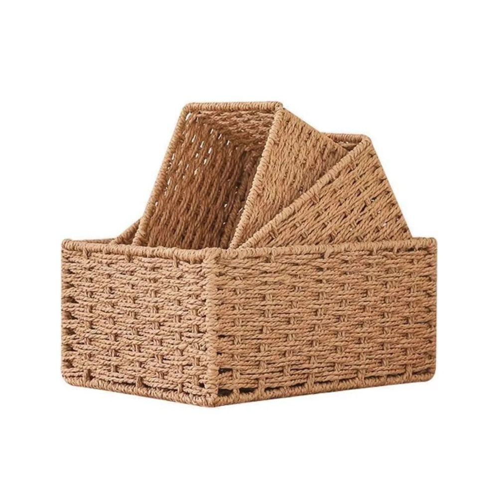 سلة تخزين منسوجة محمولة ذات سع - مراجعة Woven Basket Set وسعره
