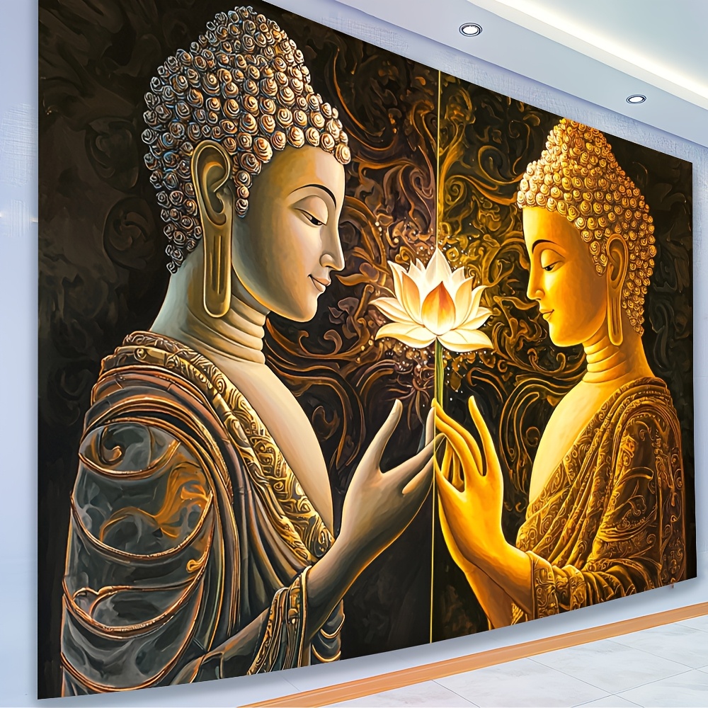 بوذا لوتس قماش مزخرف جداري ديك - مراجعة Interior Design Zen Style وسعره