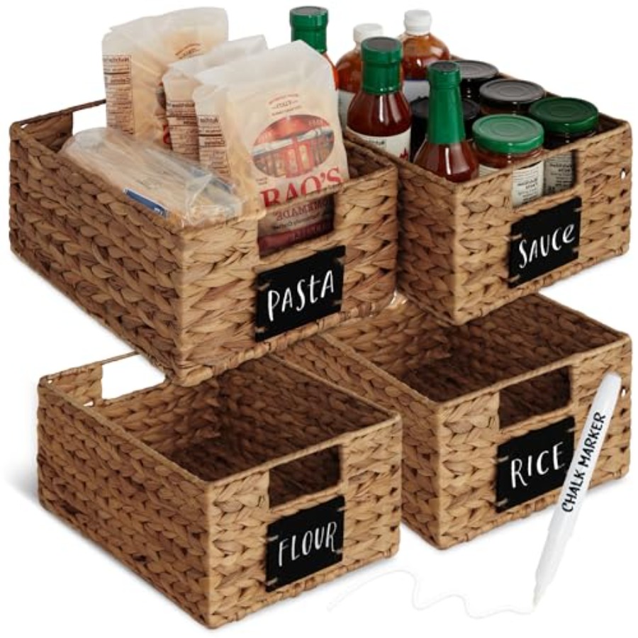 مجموعة تنظيم المخزن: 4 سلال من - مراجعة Woven Basket Set وسعره