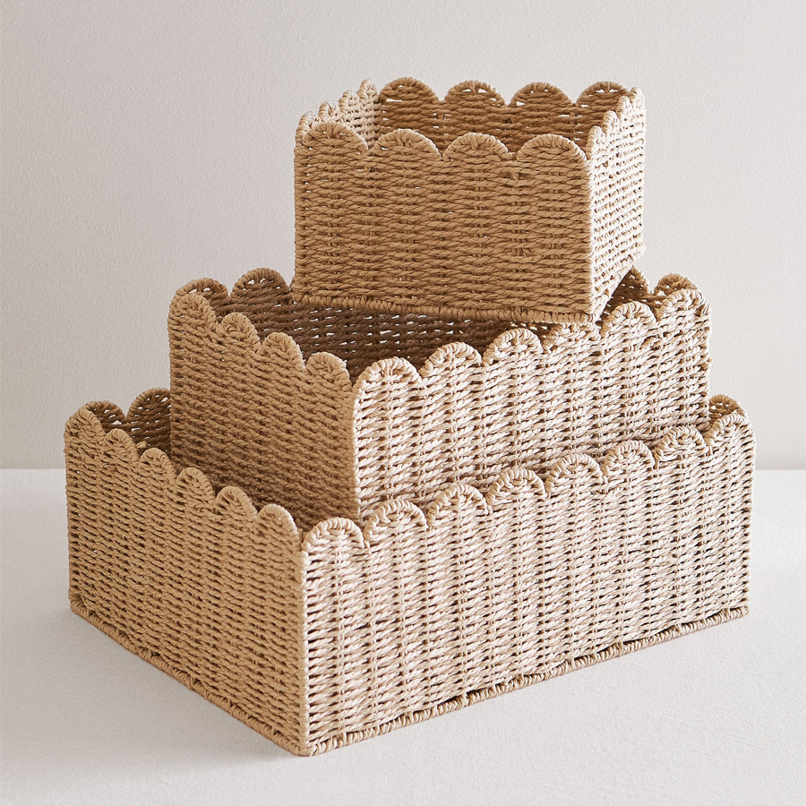 ورقة حبل سلة التخزين المنسوجة  - مراجعة Woven Basket Set وسعره