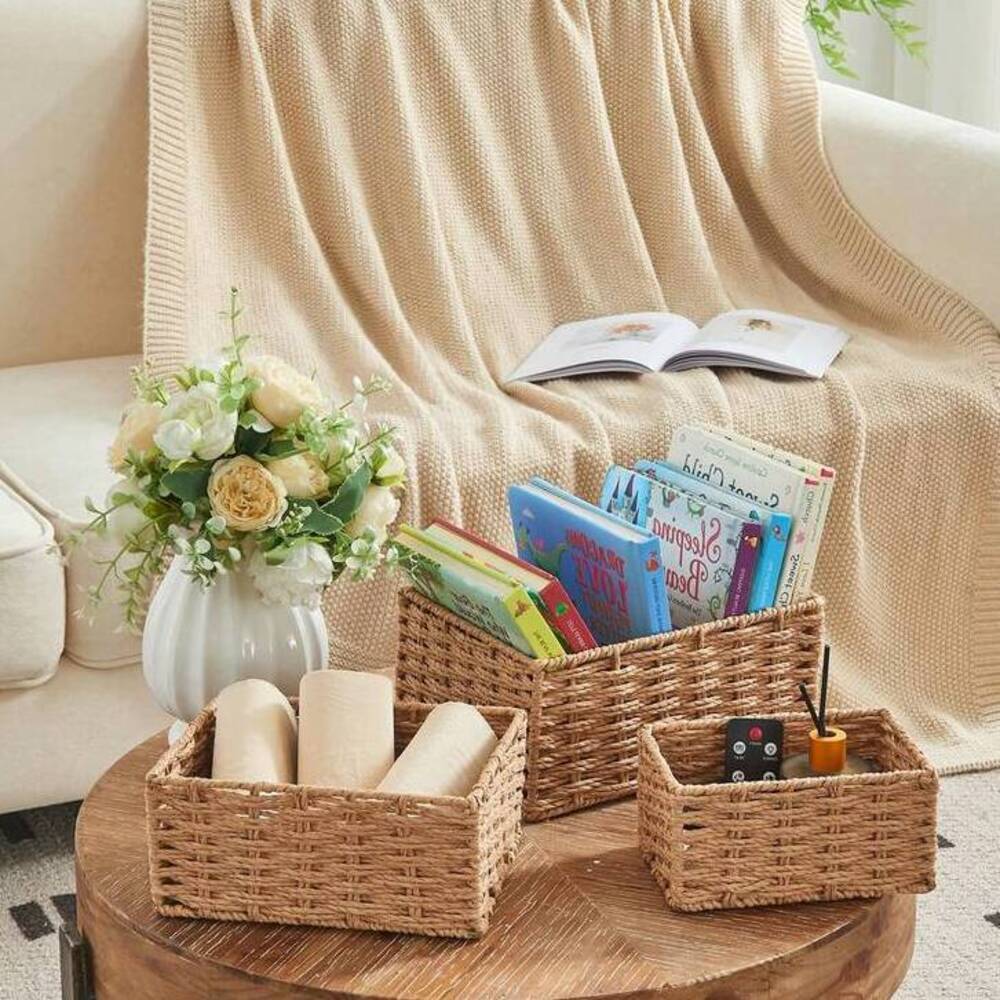 مجموعة من 3 سلال تخزين صغيرة م - مراجعة Woven Basket Set وسعره