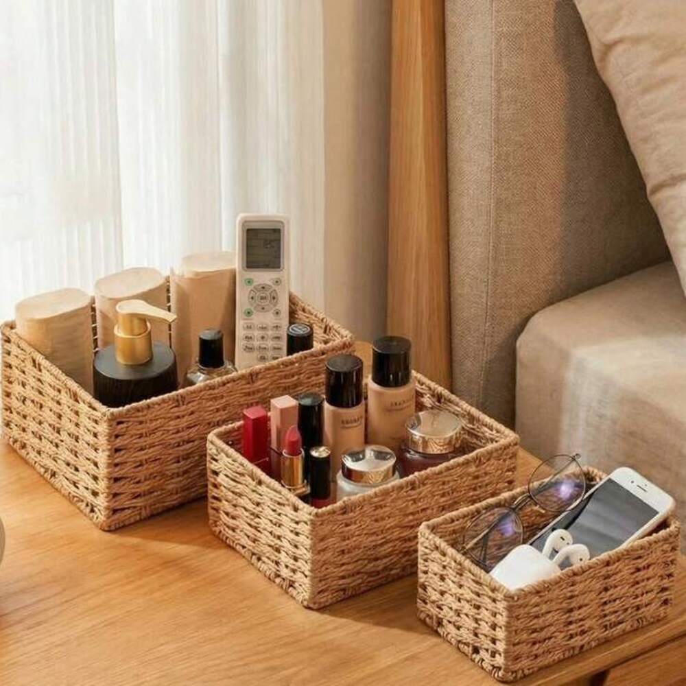 مجموعة من 3 سلال تخزين صغيرة م - مراجعة Woven Basket Set وسعره