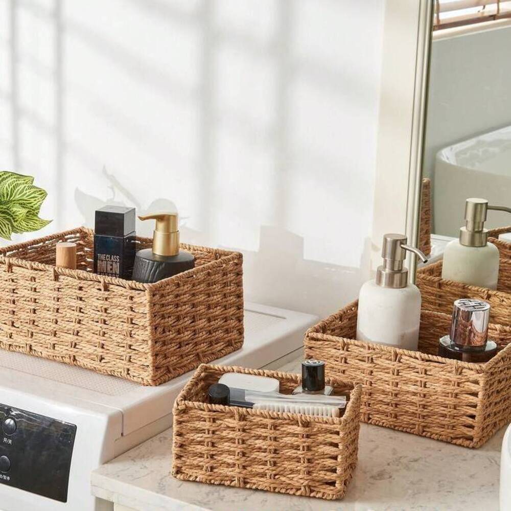 مجموعة من 3 سلال تخزين صغيرة م - مراجعة Woven Basket Set وسعره