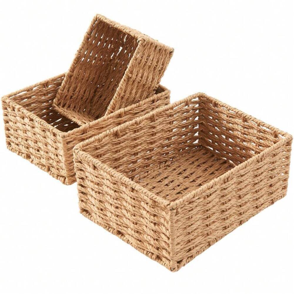 مجموعة من 3 سلال تخزين صغيرة م - مراجعة Woven Basket Set وسعره